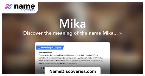 name it mika|Mika Name Meaning: Origin & Popularity